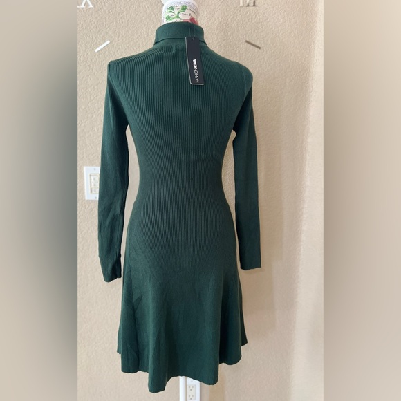 Fashion Nova Green Long Sleeve Mock Neck Dress - Picture 3 of 6